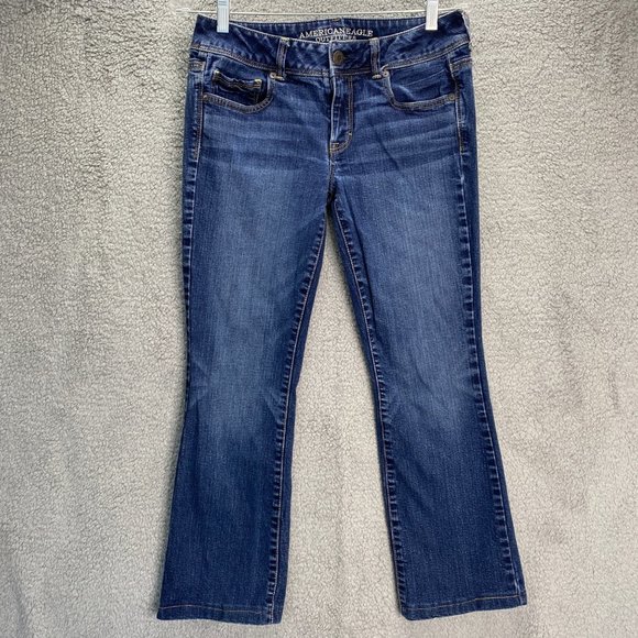 American Eagle Outfitters Denim - American Eagle AEO Jeans Womens Bootcut Low Rise Blue Denim Kick Boot Stretch